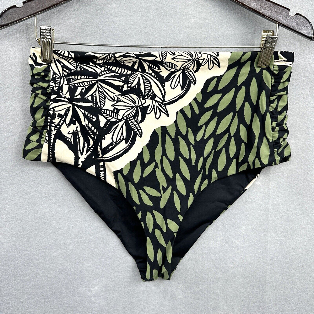 Johanna Ortiz Women's XL Green Toile Uganda Bikini Bottom Swimwear High READ
